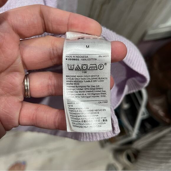 Gap Textured V-Neck Pullover Sweater French Lilac Purple Womens Medium 419070 - Picture 4 of 7